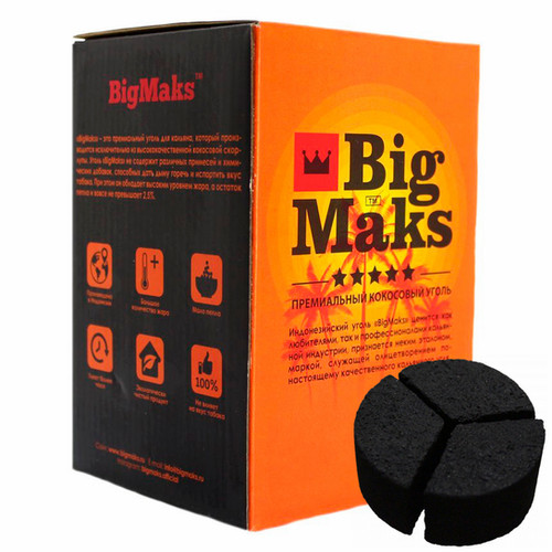 Уголь для кальяна Big Maks Калауд 72 Уголь для кальяна Big Maks Калауд 72